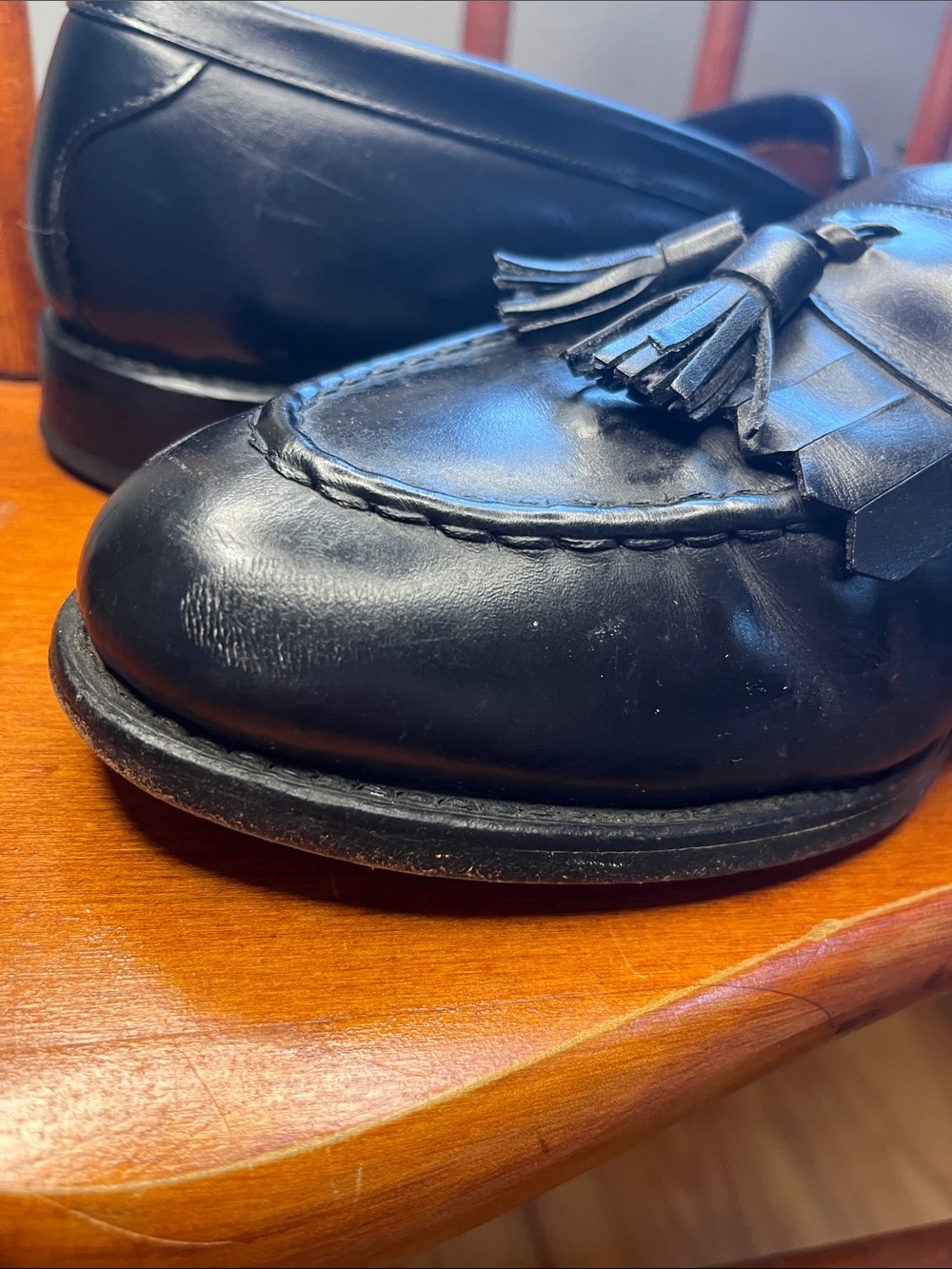Allen Edmonds Newport Black Leather Kiltie Tassel Loafers Men’s 8.5 EUC - Picture 9 of 12